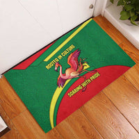 Senegal Rubber Doormat with Flamingo Design and Rooted in Culture Slogan - Wonder Print Shop