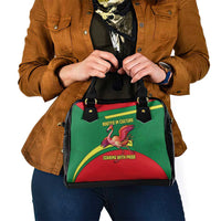 Senegal Shoulder Handbag with Flamingo Design and Rooted in Culture Slogan - Wonder Print Shop