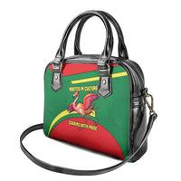 Senegal Shoulder Handbag with Flamingo Design and Rooted in Culture Slogan - Wonder Print Shop