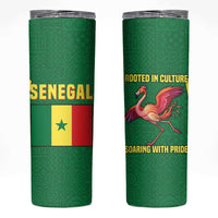 Senegal Skinny Tumbler with Flamingo Design and Rooted in Culture Slogan - Wonder Print Shop
