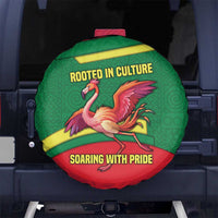 Senegal Spare Tire Cover with Flamingo Design and Rooted in Culture Slogan - Wonder Print Shop