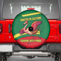 Senegal Spare Tire Cover with Flamingo Design and Rooted in Culture Slogan - Wonder Print Shop