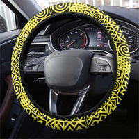 Senegal Steering Wheel Cover with Flamingo Design and Rooted in Culture Slogan - Wonder Print Shop
