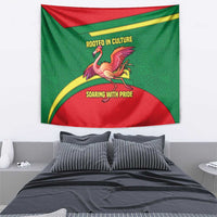 Senegal Tapestry with Flamingo Design and Rooted in Culture Slogan - Wonder Print Shop