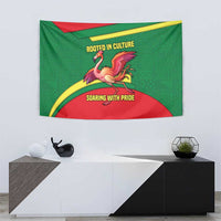 Senegal Tapestry with Flamingo Design and Rooted in Culture Slogan - Wonder Print Shop