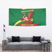 Senegal Tapestry with Flamingo Design and Rooted in Culture Slogan - Wonder Print Shop