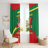 Senegal Window Curtain with Flamingo Design and Rooted in Culture Slogan - Wonder Print Shop