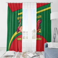 Senegal Window Curtain with Flamingo Design and Rooted in Culture Slogan - Wonder Print Shop