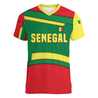 Senegal Women V-Neck T-Shirt with Flamingo Design and Rooted in Culture Slogan - Wonder Print Shop