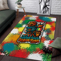 Senegal Area Rug with Colorful Wildlife Graffiti and Nature Rises Roars Design - Wonder Print Shop