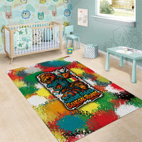 Senegal Area Rug with Colorful Wildlife Graffiti and Nature Rises Roars Design - Wonder Print Shop