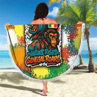 Senegal Beach Blanket with Colorful Wildlife Graffiti and Nature Rises Roars Design - Wonder Print Shop