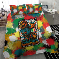Senegal Bedding Set with Colorful Wildlife Graffiti and Nature Rises Roars Design - Wonder Print Shop