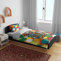 Senegal Bedding Set with Colorful Wildlife Graffiti and Nature Rises Roars Design - Wonder Print Shop