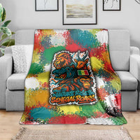 Senegal Blanket with Colorful Wildlife Graffiti and Nature Rises Roars Design - Wonder Print Shop