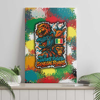 Senegal Canvas Wall Art with Colorful Wildlife Graffiti and Nature Rises Roars Design - Wonder Print Shop