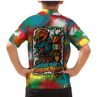 Senegal Family Matching Mermaid Dress and Hawaiian Shirt with Colorful Wildlife Graffiti and Nature Rises Roars Design - Wonder Print Shop