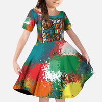 Senegal Family Matching Puletasi and Hawaiian Shirt with Colorful Wildlife Graffiti and Nature Rises Roars Design - Wonder Print Shop