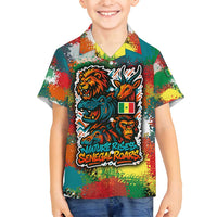 Senegal Family Matching Puletasi and Hawaiian Shirt with Colorful Wildlife Graffiti and Nature Rises Roars Design - Wonder Print Shop