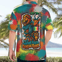 Senegal Hawaiian Shirt with Colorful Wildlife Graffiti and Nature Rises Roars Design - Wonder Print Shop