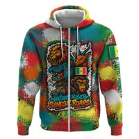 Senegal Hoodie with Colorful Wildlife Graffiti and Nature Rises Roars Design - Wonder Print Shop