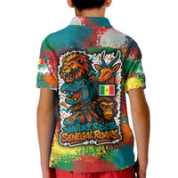 Senegal Kid Polo Shirt with Colorful Wildlife Graffiti and Nature Rises Roars Design - Wonder Print Shop