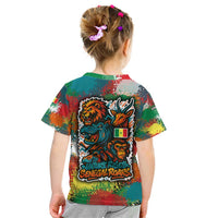 Senegal Kid T Shirt with Colorful Wildlife Graffiti and Nature Rises Roars Design - Wonder Print Shop