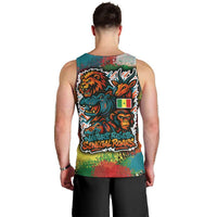 Senegal Men Tank Top with Colorful Wildlife Graffiti and Nature Rises Roars Design - Wonder Print Shop