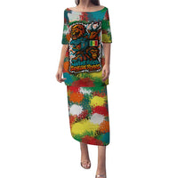 Senegal Puletasi with Colorful Wildlife Graffiti and Nature Rises Roars Design - Wonder Print Shop