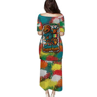 Senegal Puletasi with Colorful Wildlife Graffiti and Nature Rises Roars Design - Wonder Print Shop