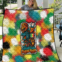 Senegal Quilt with Colorful Wildlife Graffiti and Nature Rises Roars Design - Wonder Print Shop