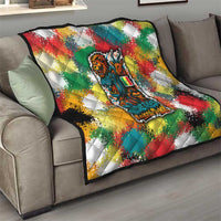 Senegal Quilt with Colorful Wildlife Graffiti and Nature Rises Roars Design - Wonder Print Shop