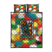 Senegal Quilt Bed Set with Colorful Wildlife Graffiti and Nature Rises Roars Design - Wonder Print Shop