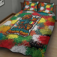 Senegal Quilt Bed Set with Colorful Wildlife Graffiti and Nature Rises Roars Design - Wonder Print Shop