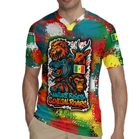 Senegal Rugby Jersey with Colorful Wildlife Graffiti and Nature Rises Roars Design - Wonder Print Shop