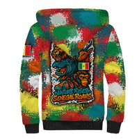 Senegal Sherpa Hoodie with Colorful Wildlife Graffiti and Nature Rises Roars Design - Wonder Print Shop