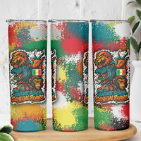 Senegal Skinny Tumbler with Colorful Wildlife Graffiti and Nature Rises Roars Design - Wonder Print Shop