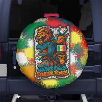 Senegal Spare Tire Cover with Colorful Wildlife Graffiti and Nature Rises Roars Design - Wonder Print Shop
