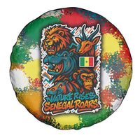 Senegal Spare Tire Cover with Colorful Wildlife Graffiti and Nature Rises Roars Design - Wonder Print Shop