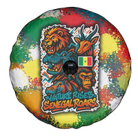 Senegal Spare Tire Cover with Colorful Wildlife Graffiti and Nature Rises Roars Design - Wonder Print Shop