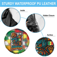Senegal Spare Tire Cover with Colorful Wildlife Graffiti and Nature Rises Roars Design - Wonder Print Shop