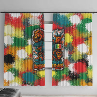 Senegal Window Curtain with Colorful Wildlife Graffiti and Nature Rises Roars Design - Wonder Print Shop