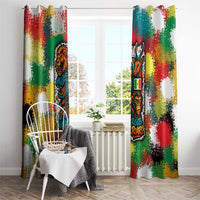 Senegal Window Curtain with Colorful Wildlife Graffiti and Nature Rises Roars Design - Wonder Print Shop