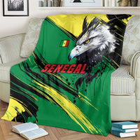 Senegal Blanket with Bold Eagle Graphic and Brushstroke Flag Colors Design - Wonder Print Shop