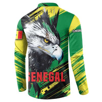 Senegal Button Sweatshirt with Bold Eagle Graphic and Brushstroke Flag Colors Design - Wonder Print Shop