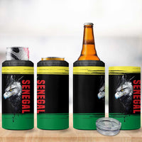 Senegal 4 in 1 Can Cooler Tumbler with Bold Eagle Graphic and Brushstroke Flag Colors Design - Wonder Print Shop