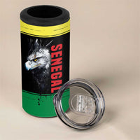 Senegal 4 in 1 Can Cooler Tumbler with Bold Eagle Graphic and Brushstroke Flag Colors Design - Wonder Print Shop