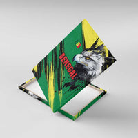 Senegal Canvas Wall Art with Bold Eagle Graphic and Brushstroke Flag Colors Design - Wonder Print Shop