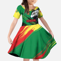 Senegal Family Matching Off Shoulder Maxi Dress and Hawaiian Shirt with Bold Eagle Graphic and Brushstroke Flag Colors Design - Wonder Print Shop