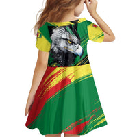 Senegal Family Matching Off Shoulder Maxi Dress and Hawaiian Shirt with Bold Eagle Graphic and Brushstroke Flag Colors Design - Wonder Print Shop